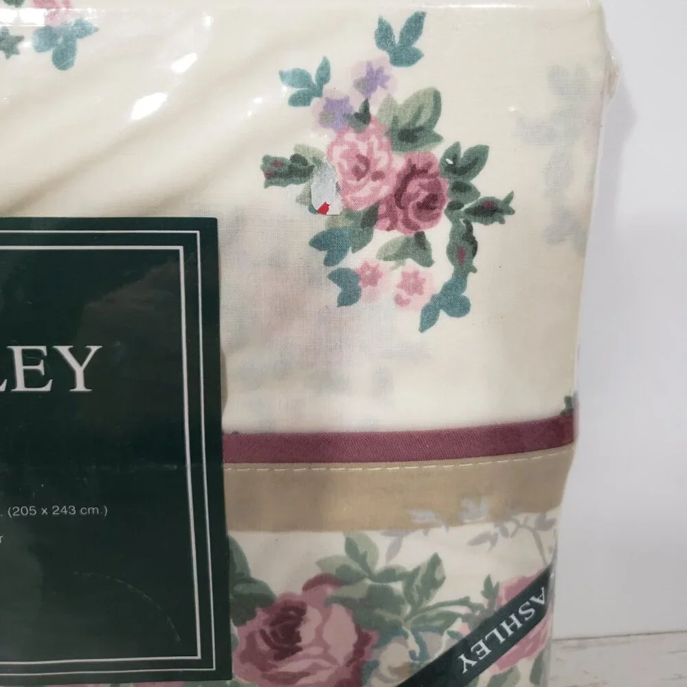 NIP Laura Ashley Florette Full Flat Sheet Floral Roses Cottagecore Grandmacore